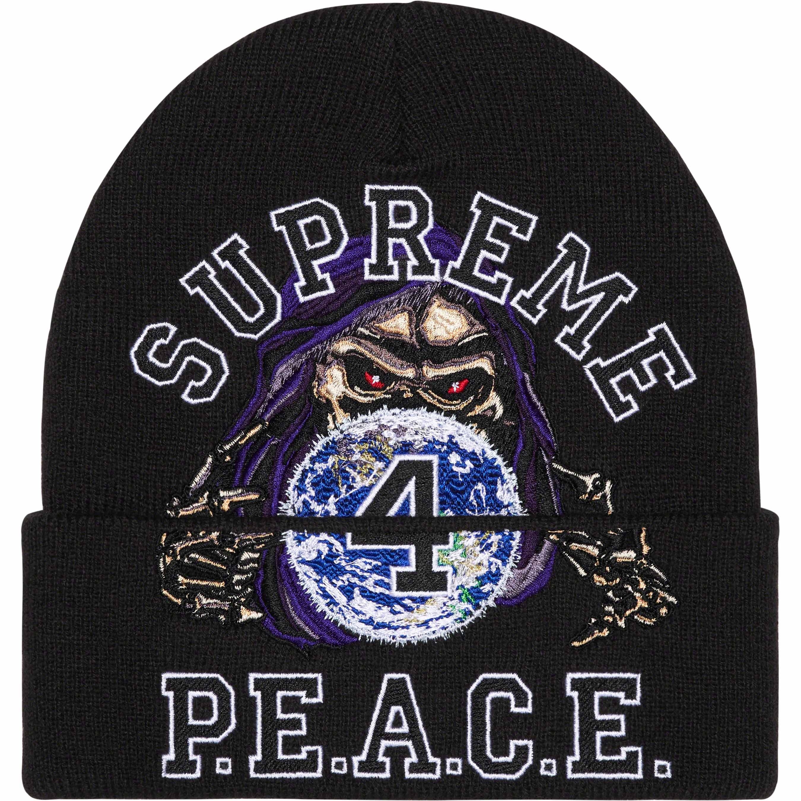 Peace Embroidered Beanie view 2